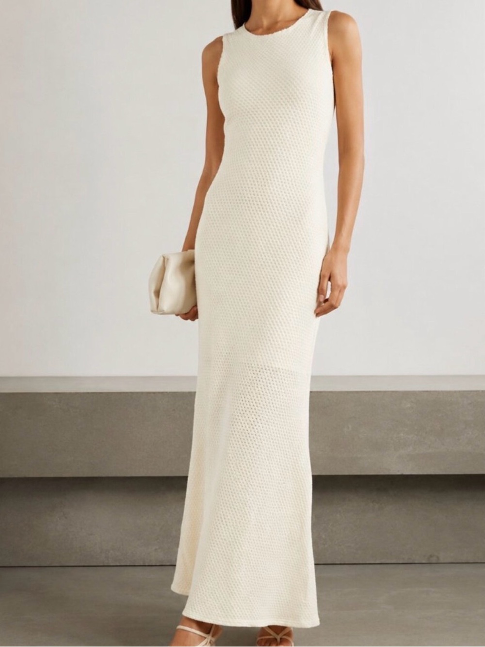 Rag & Bone Carine Crochet Tank Maxi Dress Knit Cotton Ivory Resort Medium